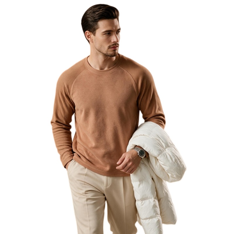 Undershirt Crew Neck - Мужская шерстяная термофутболка с флисовой подкладкой,